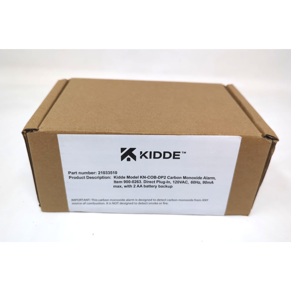 NEW Kidde KN-COB-DP2 Carbon Monoxide Alarm AC Powered Plug In w/ Battery Backup